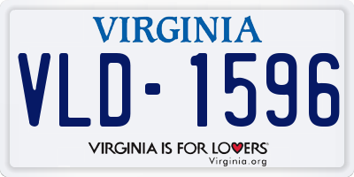 VA license plate VLD1596