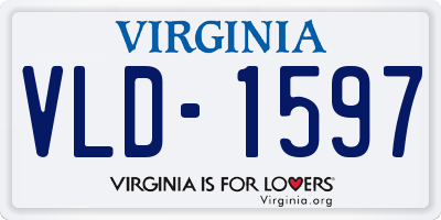 VA license plate VLD1597