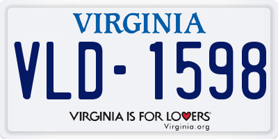 VA license plate VLD1598