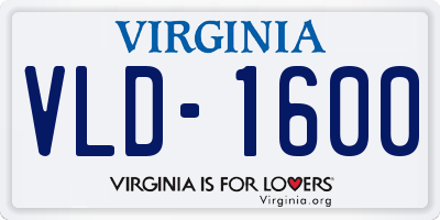 VA license plate VLD1600