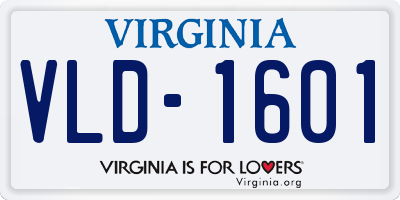 VA license plate VLD1601