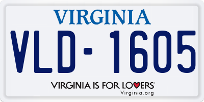 VA license plate VLD1605