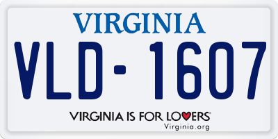 VA license plate VLD1607