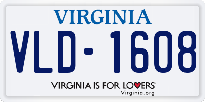 VA license plate VLD1608