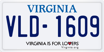 VA license plate VLD1609