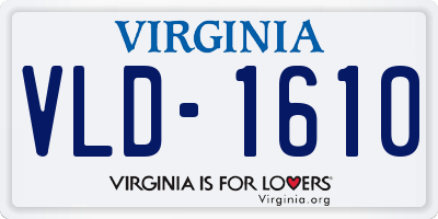 VA license plate VLD1610