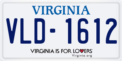 VA license plate VLD1612