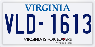 VA license plate VLD1613