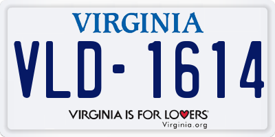 VA license plate VLD1614