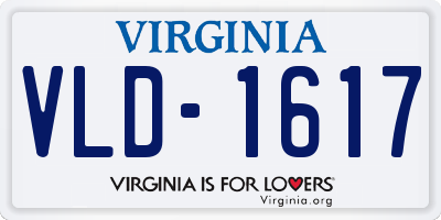 VA license plate VLD1617