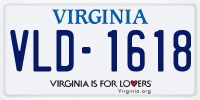 VA license plate VLD1618