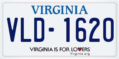 VA license plate VLD1620