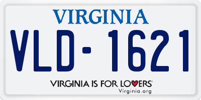 VA license plate VLD1621