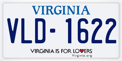 VA license plate VLD1622