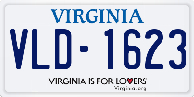 VA license plate VLD1623