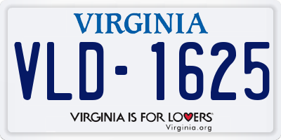 VA license plate VLD1625