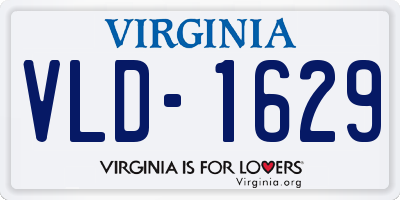 VA license plate VLD1629