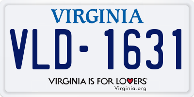 VA license plate VLD1631