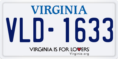 VA license plate VLD1633