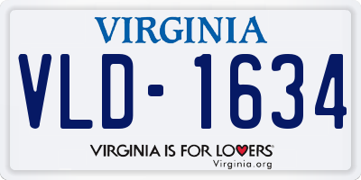 VA license plate VLD1634