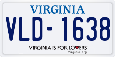 VA license plate VLD1638