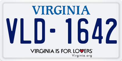 VA license plate VLD1642