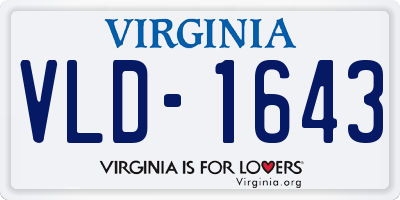 VA license plate VLD1643