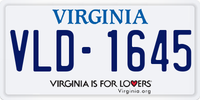 VA license plate VLD1645