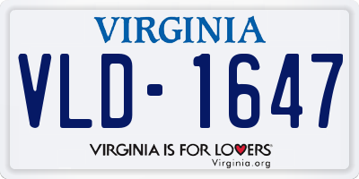 VA license plate VLD1647