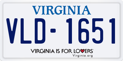VA license plate VLD1651