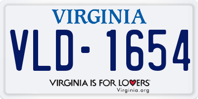VA license plate VLD1654