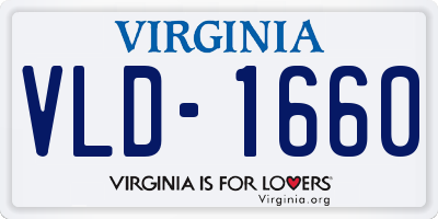 VA license plate VLD1660