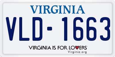 VA license plate VLD1663