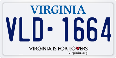 VA license plate VLD1664