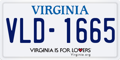 VA license plate VLD1665