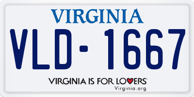 VA license plate VLD1667