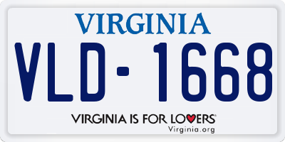 VA license plate VLD1668