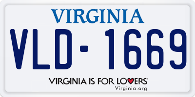 VA license plate VLD1669