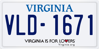 VA license plate VLD1671