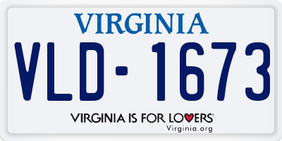 VA license plate VLD1673