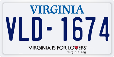 VA license plate VLD1674