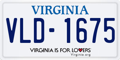 VA license plate VLD1675