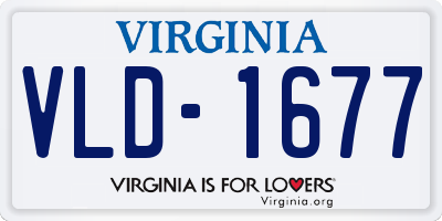 VA license plate VLD1677