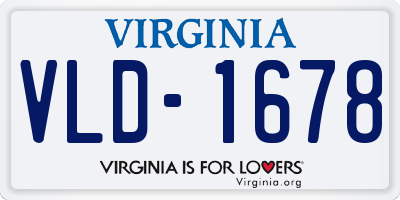 VA license plate VLD1678