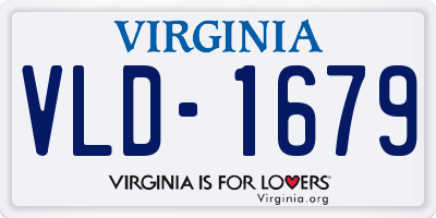 VA license plate VLD1679