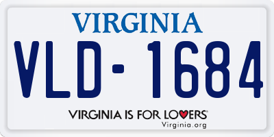 VA license plate VLD1684