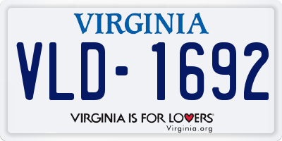 VA license plate VLD1692