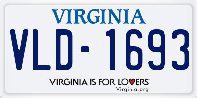 VA license plate VLD1693