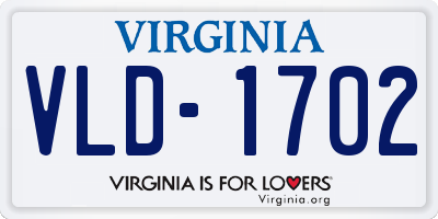 VA license plate VLD1702