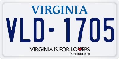 VA license plate VLD1705